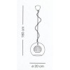 TG 1x Závěsné svítidlo, kov, povrch nikl mat, stínítko kombinace vnitřní nikl mat, vnější sklo čiré, pro žárovku, 1x60W, G9, 230V, IP20, d=200mm, závěs=1800mm náhled 3