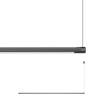 XAXE Závěsné svítidlo, základna a těleso hliník, povrch černá, difuzor plast opál, LED 6,5W, 489lm, teplá 3000K, Ra90, 24V, IP40, tř.3, rozměry d=16mm, l=1040mm, vč závěs lanka l=510mm, lze zkrátit. náhled 1