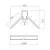 PRF Zápustný rohový profil pro instalaci LED pásků do sádrokartonu, materiál hliník, difuzor plast opál, povrch šedá, max šířka LED pásku 4mm, rozměry 40,3x24,3mm, délka l=3m, vč. 2 koncovek. náhled 2