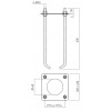 XTORRE Zemní souprava pro upevňování sloupkového svítidla, 4 závitové šrouby, matice a podložky,  materiál pozinková ocel, rozměry 260x260mm, h=600mm. náhled 1