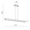 ALBERO Závěsné svítidlo, těleso dřevo světlé, difuzor plast opál, LED 50W, 3500lm, teplá 3000K, 230V, IP20, rozměry 1230x50mm, vč závěs lanka l=1500mm, lze zkrátit. náhled 3