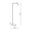 FLER Stojací lampa, nastav. směr svícení, těleso kov, povrch černá, LED 3W, 255lm, teplá 3000K, 230V, IP20, rozměry 403x170mm, h=1480mm. náhled 3