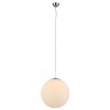 WHITE BALL 20 Závěsné svítidlo, základna kov, povrch chrom, difuzor sklo opál, pro žárovku 1x 40W, E27, 230V, IP20, rozměry: dr=200mm. vč. závěsu l=1500mm, lze zkrátit