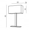 MARTENS TABLE Stolní lampa, základna kov, povrch chrom, stínítko barva bílá, pro žárovku 1x60W, E27, 230V, IP20, rozměry: d=320mm, h=1160mm, l=180mm, vč. stojanu l=500mm náhled 4