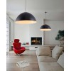MAGMA Závěsné svítidlo, těleso kov, stínítko vnější černá, vniřtní bílá, pro žárovku 1x60W, E27, 230V, IP20, tř.1, d=900mm, závěsný kabel l=1400mm, lze zkrátit náhled 4