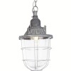 STORM 1X60W E27 Závěsné svítidlo, těleso kov, povrch černá, krycí sklo čiré s mřížkou, pro žárovku 1x60W, E27, 230V, IP20, tř.2, rozměry d=205mm, vč závěsného řetězu l=1220mm, lze zkrátit náhled 3