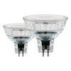 LM_LED_GU5,3 VÝPRODEJ Světelný zdroj žárovka, plast, difuzor sklo čiré, LED 5W, GU5,3, MR16, teplá 2700K, 450lm, Ra80, 230V, vyzařovací úhel 38°, stř život 25000h, 25.000x zap/vyp, d=50mm h=45mm, 2ks v balení náhled 1