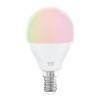 LM_LED_E14 CONNECT-Z Světelný zdroj, žárovka, plast opál, LED 5W, 470lm,  E14, dálk ovl, (samostatně), nebo smart telefon ZigBee, lze stmívat, nast teplota CCT teplá 2700K - denní 6500K, Ra80, RGBW, 230V, d=45mm, náhled 1