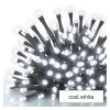 VR BASIC TR 100 LED studená svítí stále IP44, 10m VÝPRODEJ Spojovatelný vnitřní/venkovní vánoční řetěz, 100 LED studená, svítí stále, svítící část l=10m, rozteč 0,1m, časovač 6h/18h, vč trafa 230V/30V, max 800 LED, IP44, prodluž kabel černá 5m náhled 1