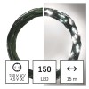 VR NANO řetěz, 150 LED, IP44, 15m Vánoční nano řetěz, venkovní/vnitřní, stále svítící, 150 LED, studená, svítící část l=15m, přívodní kabel zelená l=5m, vč. Adaptéru 230V, IP44, časovač 6h/18h nebo stále náhled 1