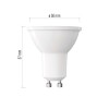 LED 7W, 806lm, GU10 ES50 LED žárovka bodová, těleso plast bílá, difuzor plast opál, LED 7W, 806lm, denní 6000K, GU10, ES50, vyzař. úhel 110°, Ra80, 230V, rozměry d=50mm, l=57mm náhled 5