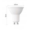 SADA 3ks - LED žárovka 7W, GU10 MR16, 100° d=50mm světelný zdroj LED žárovka bodová, těleso plast bílá, dif plast čirý, LED 7W, GU10 MR16, 806lm, teplá 3000K, vyzař. úhel 100°, Ra80, 230V, rozměry d=50mm, h=58mm, životnost 30 000hod, 3ks v balení náhled 2