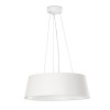 SALUTE LED 40W Závěsné svítidlo, lustr, základna kov, stínítko textil, bílá, LED 40W, teplá 2700K, 3000lm, Ra80, 230V, IP20, rozměry d=46mm, h=155mm, vč. lank závěsu h=1100mm, lze zkrátit náhled 1