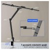ADMIN 3S, 24W, CCT Stolní pracovní lampa, hliník, černá, 24W, 1400lm, stmívatelná 5 kroků , CCT nast teplota teplá 3000K - denní 6500 K, Ra >92, vč. adaptéru 230V/24V, IP20, rozměry v=840mm, l=720mm, úchyt svěr náhled 5