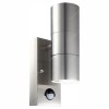STYLE senzor Nástěnné svítidlo, PIR senzor záběr 120°, dosah až 8m, čas 10s-10min, nastavit soumr 10-1000lx, těleso nerez, LED 2x5W, GU10 ES50, teplá 3000K, 2x420lm, 230V, IP44, 105x100x60mm, sv nahoru/dolů náhled 1