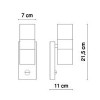 STYLE senzor Nástěnné svítidlo, PIR senzor záběr 120°, dosah až 8m, čas 10s-10min, nastavit soumr 10-1000lx, těleso nerez, LED 2x5W, GU10 ES50, teplá 3000K, 2x420lm, 230V, IP44, 105x100x60mm, sv nahoru/dolů náhled 3
