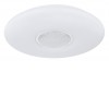 SULLY Stropní svítidlo, těleso kov, povrch bílá mat, kroužek chrom, dif plast opál a sklo křišťál, LED 24W, 2500lm, CCT nastav teplota teplá 3000K-denní 6500K pomocí ovl, RGB, stmív. rozměry d=410mm, h=70mm náhled 1