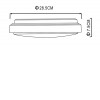KALLE LED 1x18W Přisazené stropní svítidlo, těleso kov, povrch bílá mat, difuzor plast, třpytivý efekt, LED 1x18W,1650lm/1300lm, teplá 3000K, 230V, IP20, tř.1, rozměry 75x285mm náhled 5