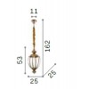 NORMA Závěsné svítidlo, těleso kov, povrch chrom, kryt sklo čiré, pro žárovku 1x40W, E27, 230V, IP20, rozměry d=250mm, h=530mm, vč. závěs kabelu l=1620mm, lze zkrátit. náhled 2