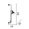 SHOWER Nástěnné svítidlo, nastavitelný směr svícení, těleso kov, povrch černá s chromovými detaily, pro žárovku 1x60W, E27, 230V, IP20, tř.2, rozměry 350x890x160mm. náhled 2