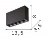 LIKA Stropní přisazené bodové buňkové svítidlo, těleso hliník, povrch bílá mat, LED 12,5W, teplá 3000K, 1100lm, UGR<19, Ra80, 230V, IP20, tř.2, rozměry 135x80x35mm. náhled 3