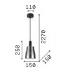 COCO Závěsné svítidlo, základna kov, povrch černá, stínítko sklo kouřové, LED 7W, 550lm, teplá 3000K, 230V, IP20, tř.2, rozměry d=150mm, h=250mm, vč. závěs. kabelu l=2270mm, lze zkrátit. náhled 2