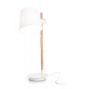 AXEL Stolní lampa, nastavitelná výška stínidla, základna kov, barva bílá, těleso dřevo světlé, stínítko plast černá, pro žárovku 1x60W, E27, 230V, IP20, rozměry d=200mm, h=660mm. náhled 1
