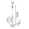 UMILE Závěsné svítidlo, základna kov, povrch zlatá, stínítko sklo opál, LED 20W, 2050lm, teplá 3000K, 230V, IP20, tř.2, rozměry d=270mm, h=445mm, vč. závěs. kabelu l=2590mm, lze zkrátit. náhled 2