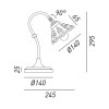 FIORDIPIZZO Stolní lampa, náklopná, těleso kov, povrch mosaz antik, stínítko keramika, pro žárovku 1x46W, E14, 230V, IP20, tř.1, l=245mm, h=295mm náhled 3