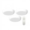 PRACTICO Podhledové svítidlo, 3ks, plast bílá, dif opál, LED 24W, 2160lm, dálk ovl, nebo smart tel. TUYA, Matter, Zigbee 3.0, nast teplota CCT nast teplá 2700K-denní 6500K, stmív 230V, IP44, d=180mm, h=27mm náhled 2