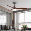 ELEGANTE Stropní ventilátor s osvětlením, kov, povrch stříbrná, lopatky dřevo, dif plast opál, LED 18W, smart TUYA, WiFi, dálk ovl. nebo mob. tel. CCT nastav. teplá 3000K-denní 6000K, d=1320mm, h=520mm náhled 4