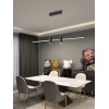 ESTRELAS Závěsné svítidlo, kov, černá, dif plast opál, LED 30W, 2100lm, smart TUYA, WiFi, dálk ovl. Beacon (souč.) nebo tel.  CCT nast teplá 2700K-denní 6500K, stmív 230V, 1250x70mm, záv l=1500mm náhled 3