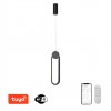 OVALE Závěsné svítidlo, kov, černá, dif plast opál, LED 22W, 1470lm, smart TUYA, WiFi, dálk ovl. Beacon (souč.) nebo tel.  CCT nast teplá 2700K-denní 6500K, stmív 230V, 120x406mm, záv l=1200mm náhled 1