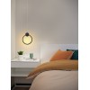 OVALE Závěsné svítidlo, kov, černá, dif plast opál, LED 18W, 1260lm, smart TUYA, WiFi, dálk ovl. Beacon (souč.) nebo tel.  CCT nast teplá 2700K-denní 6500K, stmív 230V, d=260mm, záv l=1200mm, náhled 4