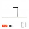 ASTA Závěsné svítidlo, kov, černá, dif plast opál, LED 28W, 1960lm, smart TUYA, WiFi, dálk ovl. Beacon (souč.) nebo tel.  CCT nast teplá 2700K-denní 6500K, stmív 230V, 1195x70mm, záv l=530mm náhled 1