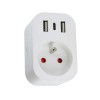 LITE Zásuvkový adaptér plast bílá, 230V, 16A, IP20, 1x zásuvka typu E, 2x USB-A, 1x USB-C, ovládání smart systémem Tuya WiFi, rozměry 76x50x76mm. náhled 1