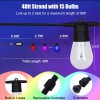 LITE 15W TUYA-W, RGB, IP65, 15m Venkovní zahradní párty řetěz, LED 15W, Tuya, WiFi, dálk. ovl. (souč) nebo smart tel. nastav teplota CCT teplá 2700K-denní 6500K, stmív, RGB, 230V, IP65, délka 15m. náhled 2