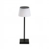 BONITO Venkovní stolní lampa, kov, černá, dif plast opál, LED 4W, 200lm, dotyk. nastav. teplota CCT teplá 3000K-denní 5000K, stmív. STEP, 230V, IP44, d=130mm, h=380mm, napájení solární panel, nebo USB-C. náhled 1