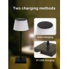 BONITO Venkovní stolní lampa, kov, černá, dif plast opál, LED 4W, 200lm, dotyk. nastav. teplota CCT teplá 3000K-denní 5000K, stmív. STEP, 230V, IP44, d=130mm, h=380mm, napájení solární panel, nebo USB-C. náhled 2