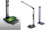 HERON Stolní lampa, těleso plast, šedá, LED 8,5W, 504lm, dotyk. CCT nastav teplota 2900K- denní 6000K, stmív., 12V, IP20, 183x140x430mm, bezdrátové nabíjení telefonu USB Qi 10W, USB port náhled 2