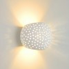 GIPSY Nástěnné svítidlo kulovité, těleso sádra, barva bílá, pro žárovku 1x40W, G9, 230V, IP20, tř.1. rozměry 130x150x128mm, svítí nahoru/dolů náhled 3