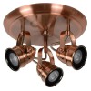 CIGAL-LED Stropní svítidlo, nastavitelný směr svícení, základna kov, těleso kov, povrch lak měď antická zašlá, LED 3x5W, GU10, teplá 2700K, 350lm, 230V, IP20, tř.1. rozměry 270x270x150mm, vč.sv.zdr. náhled 3