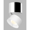 KLIP ON LED 11W Stropní přisazené bodové svítidlo, nastavitelný směr svícení, těleso hliník, povrch chrom/bílá, LED 1x11W, 770lm, teplá 3000K, Ra80, stmív TRIAC, 230V, IP20, rozměry d=77mm, výška: 98,5mm náhled 1