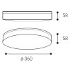 YPSO Stropní nouzové svítidlo, pro trvalé i nouzové svícení, záloha 3h, těleso plast bílá, dif plast opál, LED 15-30W, 1500-3000lm, přepín. teplota CCT teplá 3000K-neutr 4000K, Ra90, IP54, d=360mm, h=58mm. náhled 2
