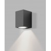 ROMY Nástěnné venkovní svítidlo, základna hliník, povrch černá antracit, difuzor sklo opál, pro žárovku 1x35W, GU10, 230V, IP65, rozměry 70x100x78mm, svítí dolů náhled 1