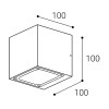 TOMY Nástěnné venkovní svítidlo, základna hliník, povrch černá antracit, krycí sklo čiré, LED 2x4,5W, 2x450lm, teplá 3000K, Ra80, 230V, IP65, rozměry 100x100x100mm, svítí nahoru/dolů náhled 2