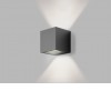 TOMY Nástěnné venkovní svítidlo, základna hliník, povrch černá antracit, krycí sklo čiré, LED 2x4,5W, 2x450lm, teplá 3000K, Ra80, 230V, IP65, rozměry 100x100x100mm, svítí nahoru/dolů náhled 1