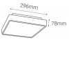 SOLO CCT Stropní svítidlo, senzor HF, záběr 160°, dosah 8m, čas 5s-5min, těleso plast, černá, difuzor plast opál, LED 16W, 1280lm, CCT přepín teplota 3000K/ 4000K/ 6500K, 230V, IP65, rozměry 296x296x78mm náhled 4