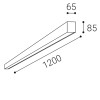 LINO Stropní přisazené lineární svítidlo, hliník, bílá, dif plast opál, LED 21-32W, 2940-4480lm, přepín CCT teplá 3000K-neutrální 4000K, stmív. DALI-PUSH, Ra90, 230V, IP20, rozměry 85x65mm, l=1200mm. náhled 4