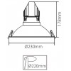 MODULAR SYSTEM Podhledové bodové svítidlo, materiál hliník, povrch bílá, pro LED modul 31W, rozměry d=230mm, h=80mm, POUZE rámeček, LED modul SAMOSTANĚ. náhled 2